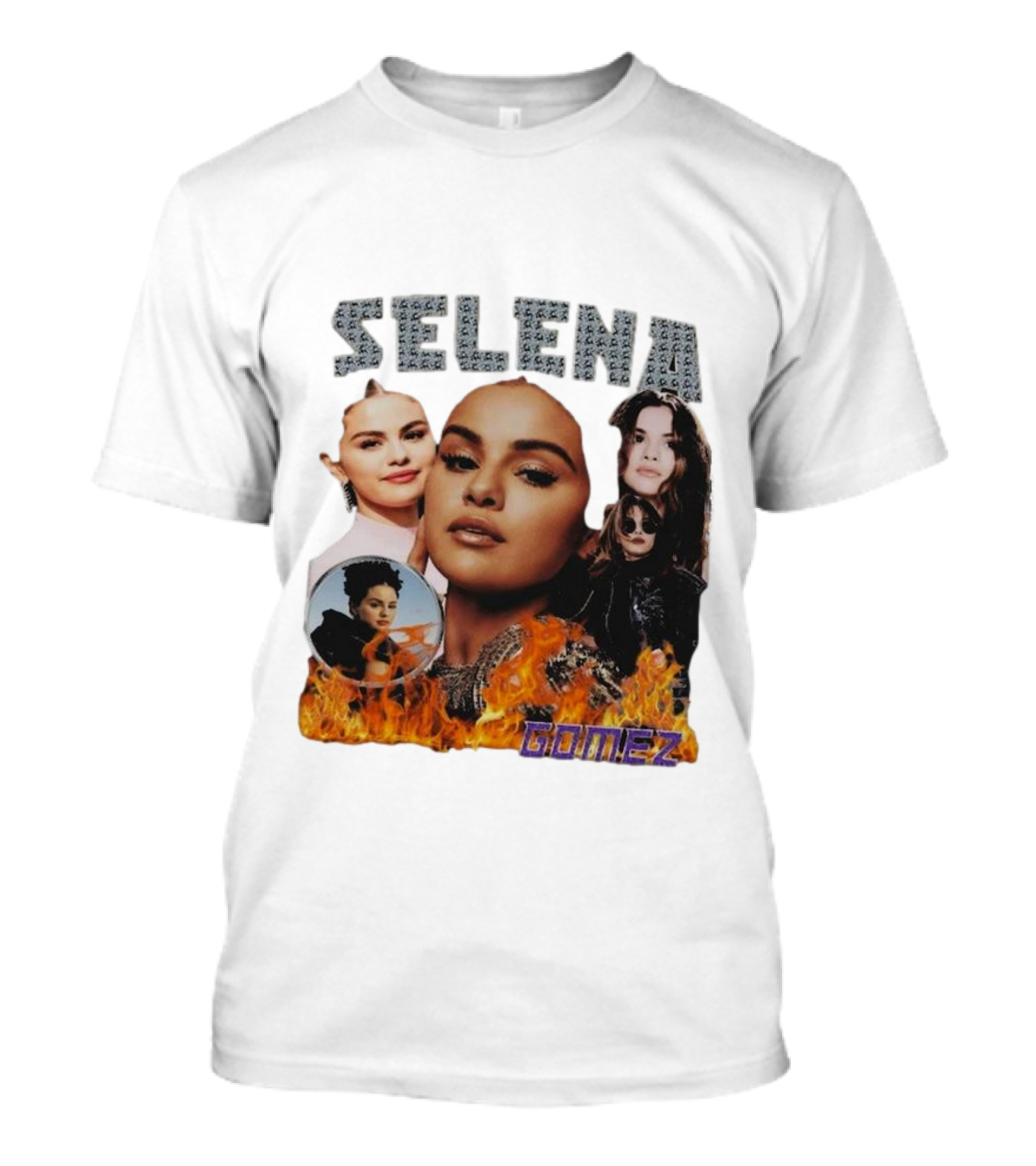 Selena Gomez Flame Collage Homage T-Shirt