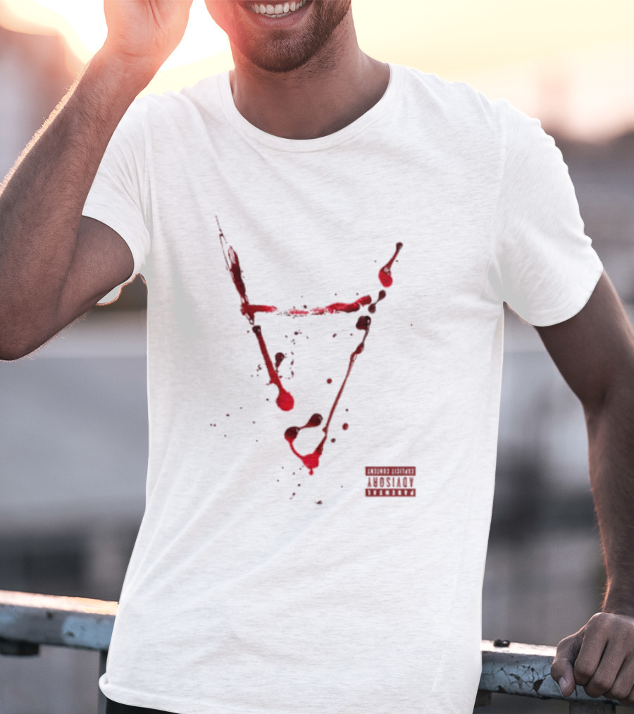 Doja Cat Attention Blood Streaks Symbol Explicit Content Warning T-Shirt