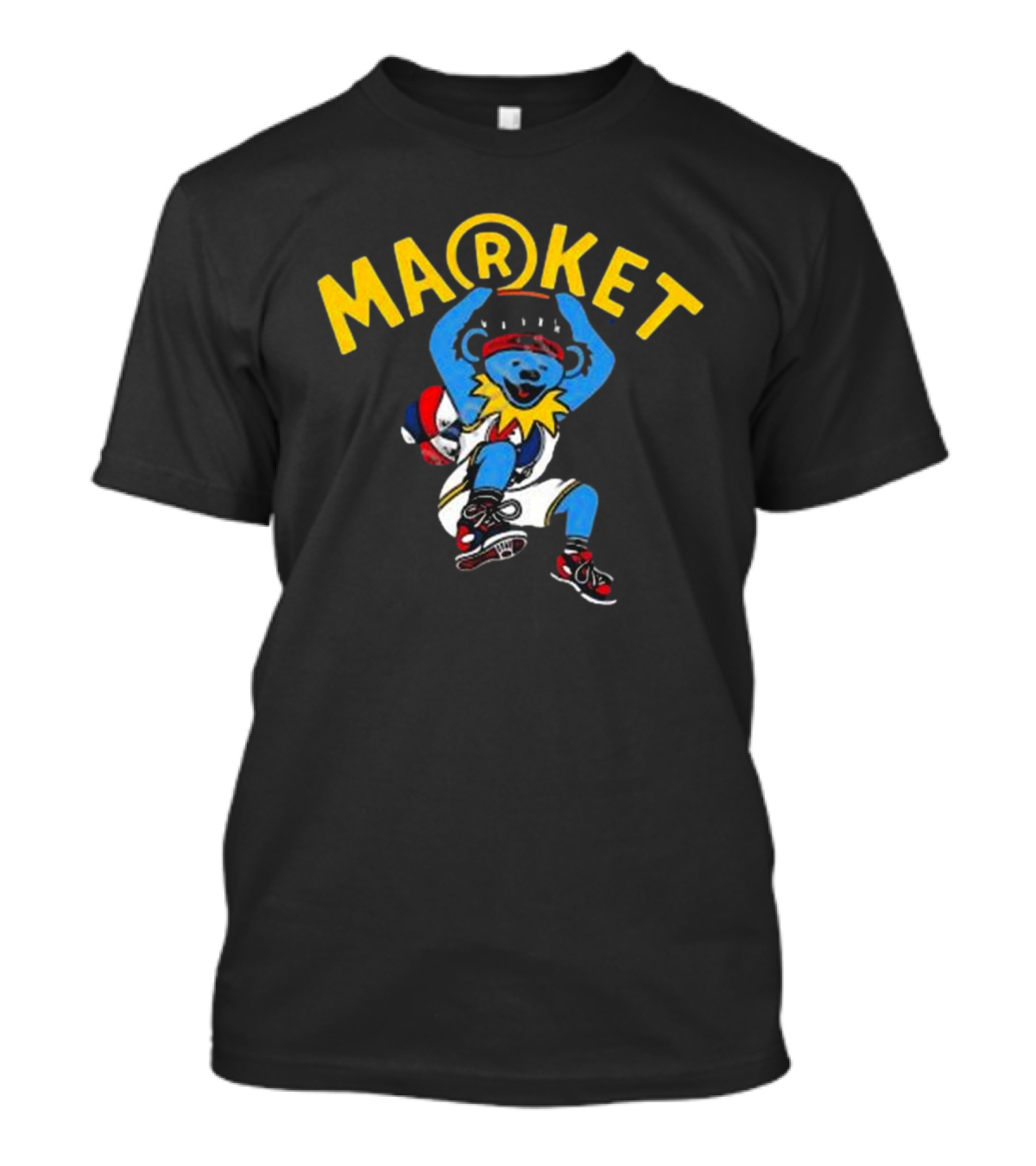 Market Studios Grateful Dead Dunking Bear Streetwear Basketball T-Shirt