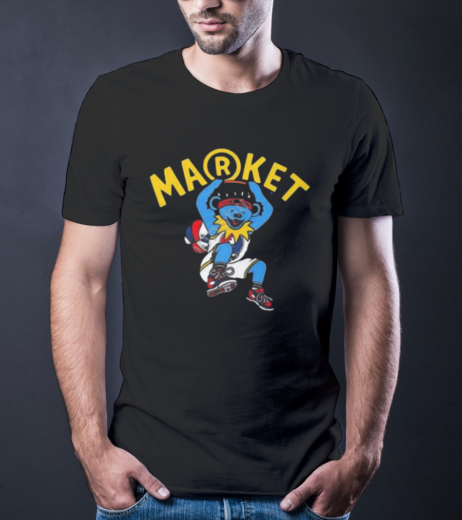 Market Studios Grateful Dead Dunking Bear Streetwear Basketball T-Shirt