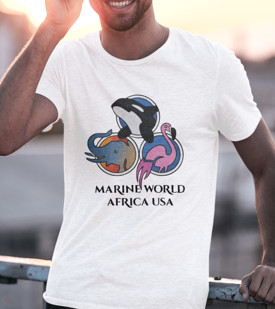 MARINE WORLD AFRICA USA ORCA ELEPHANT FLAMINGO T-Shirt