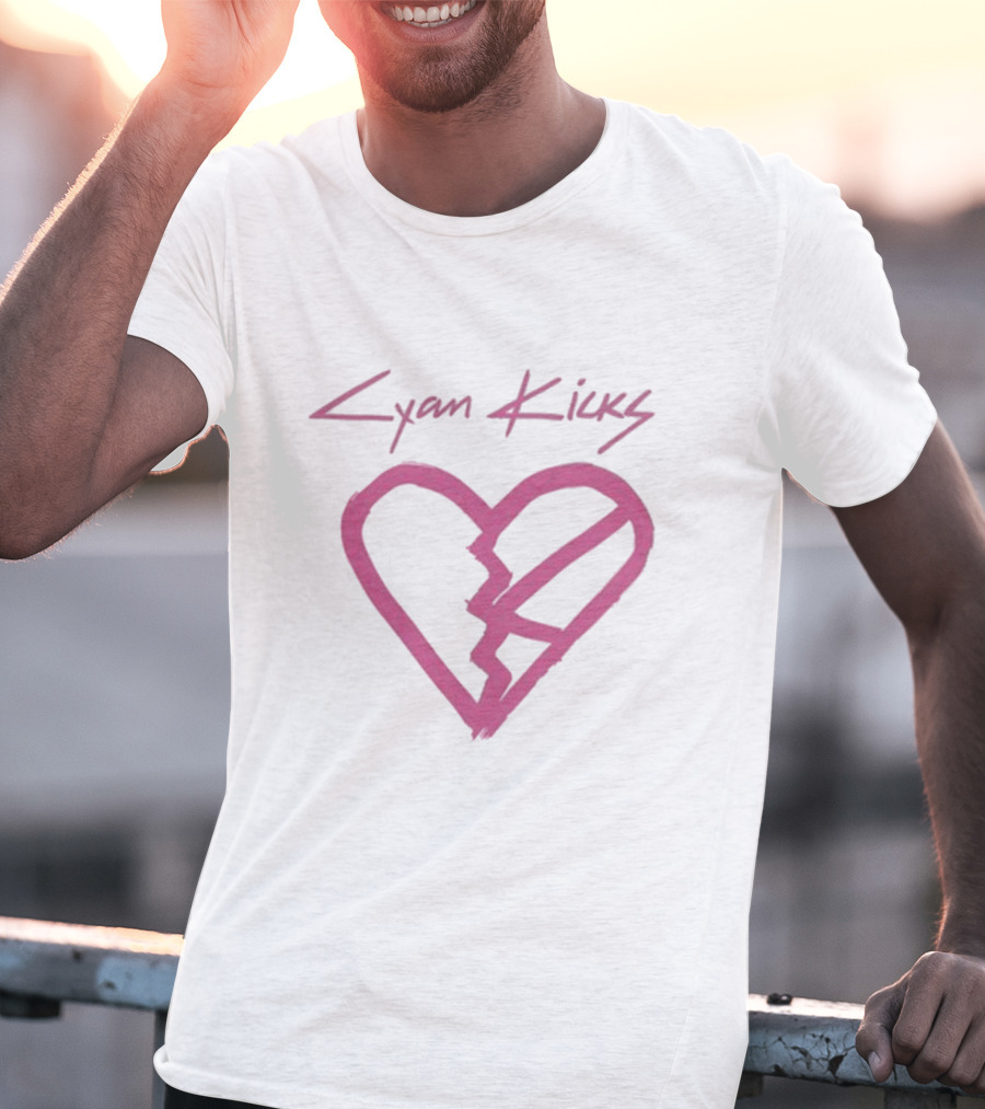 Cyan Kicks Broken Heart Mockup T-Shirt