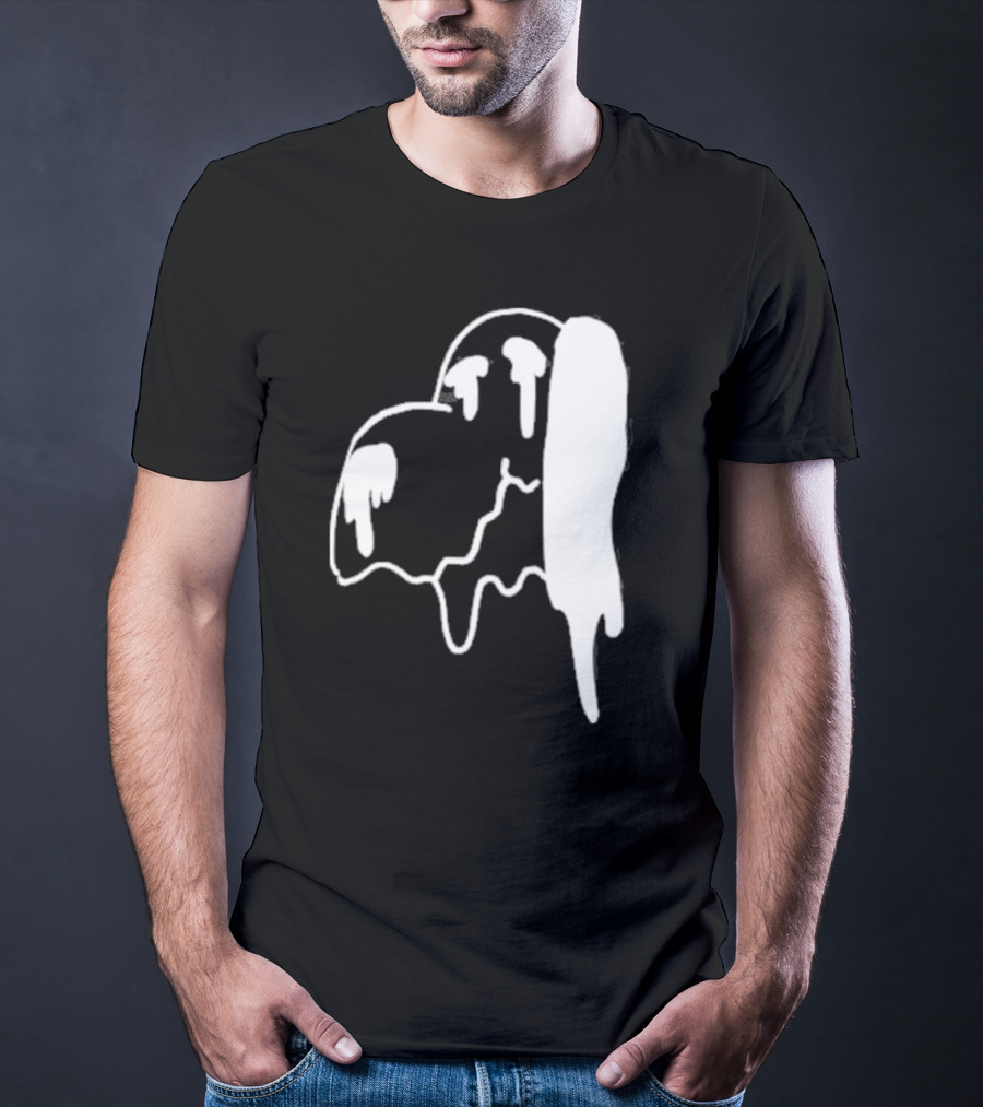 Snoopy Melting Drip Black White T-Shirt
