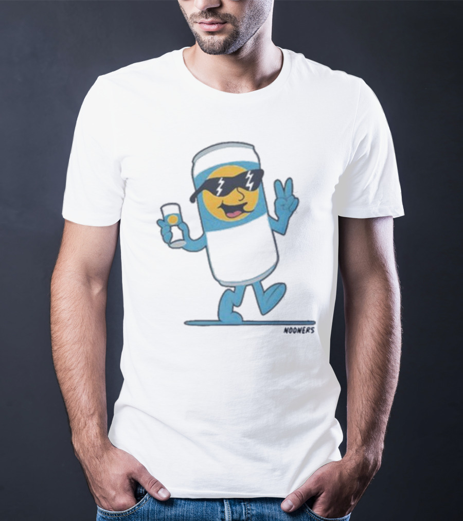 Nooners Cool Blue Drink Character Summer Vibes T-Shirt