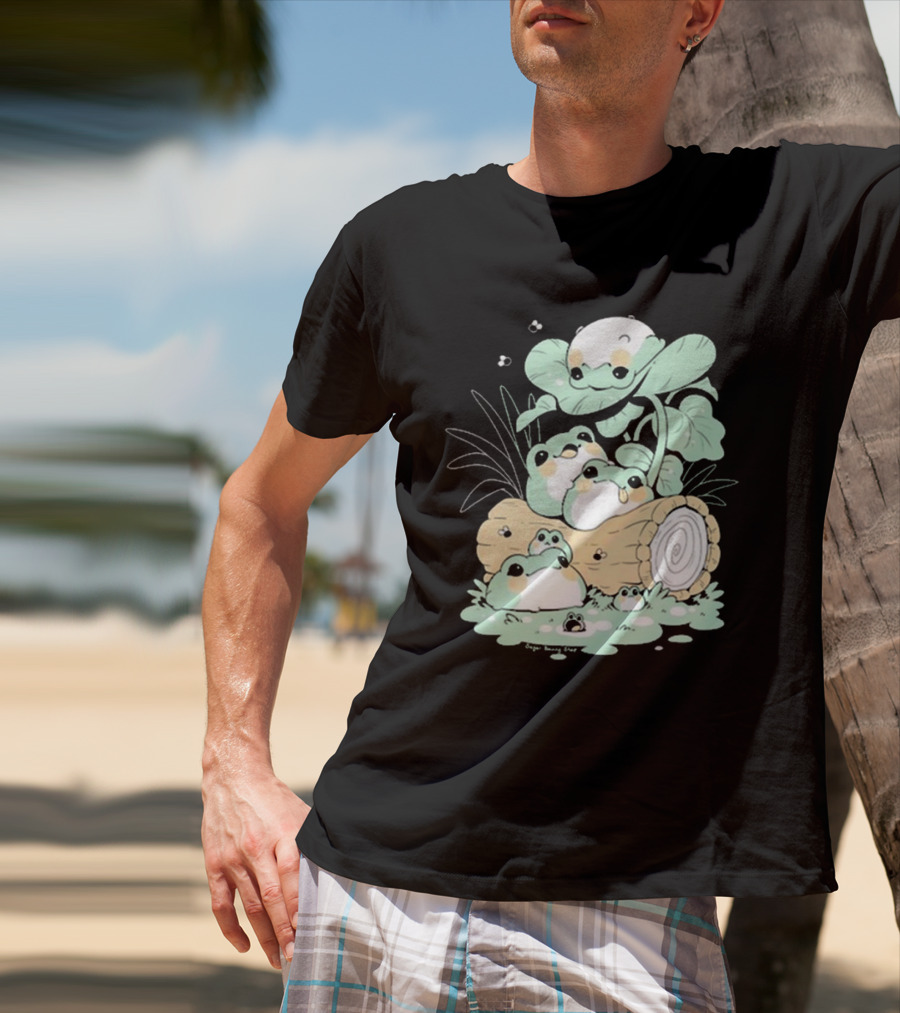 Sugar Bunny Shop Blob Frogs Log T-Shirt