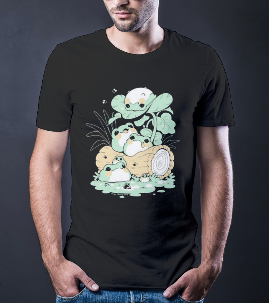 Sugar Bunny Shop Blob Frogs Log T-Shirt
