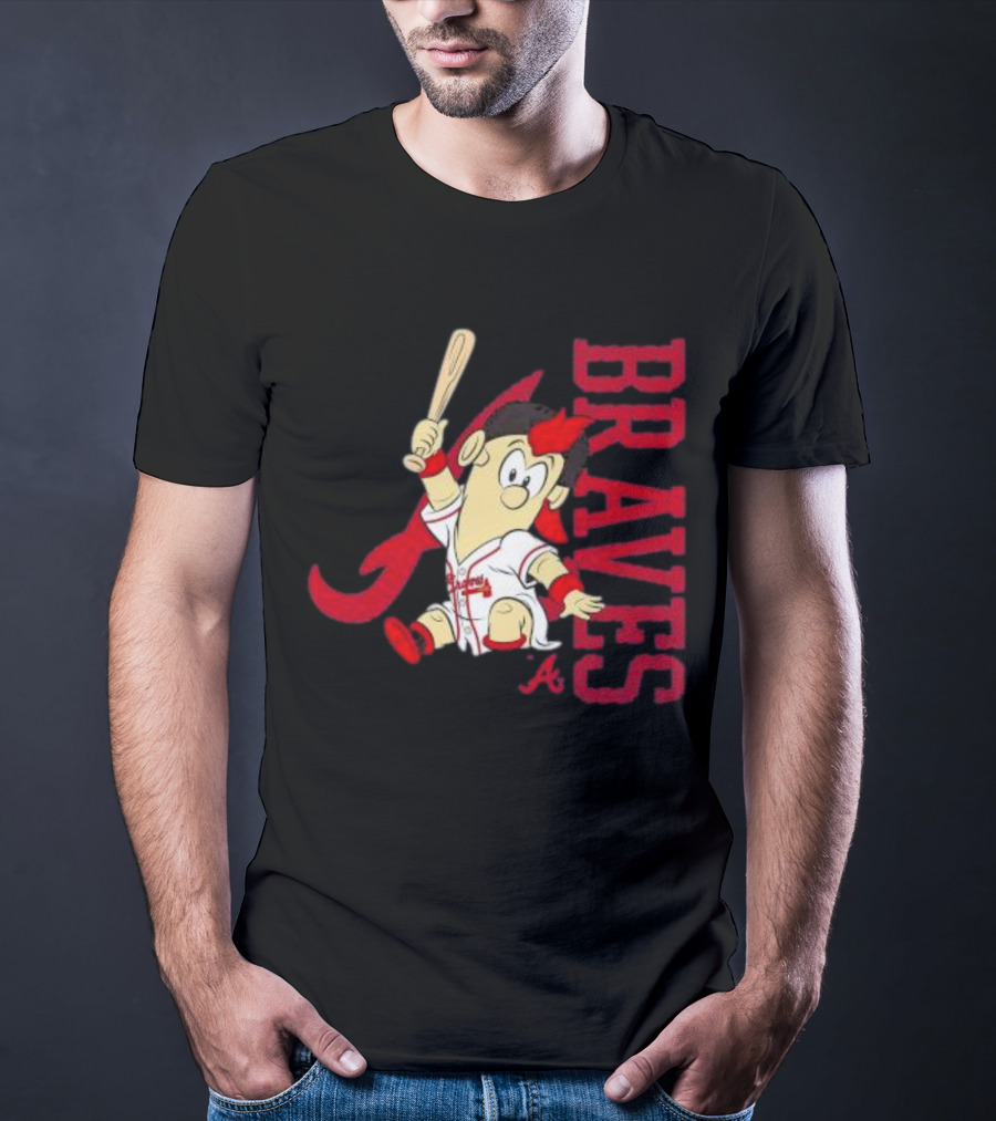 Atlanta Braves Infant Mascot 2.0 Cartoon Batting Character T-Shirt