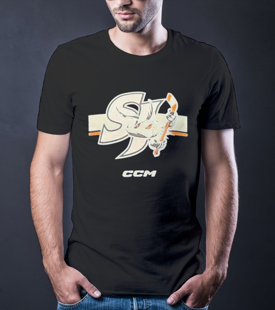 Awesome CCM San Jose Barracuda Crest CCM T-Shirt