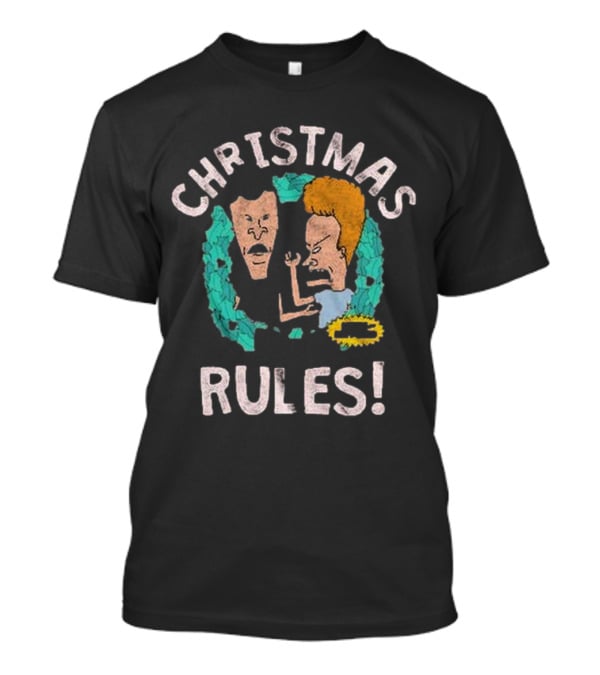 Christmas Rules Beavis And Butt-Head Wreath T-Shirt