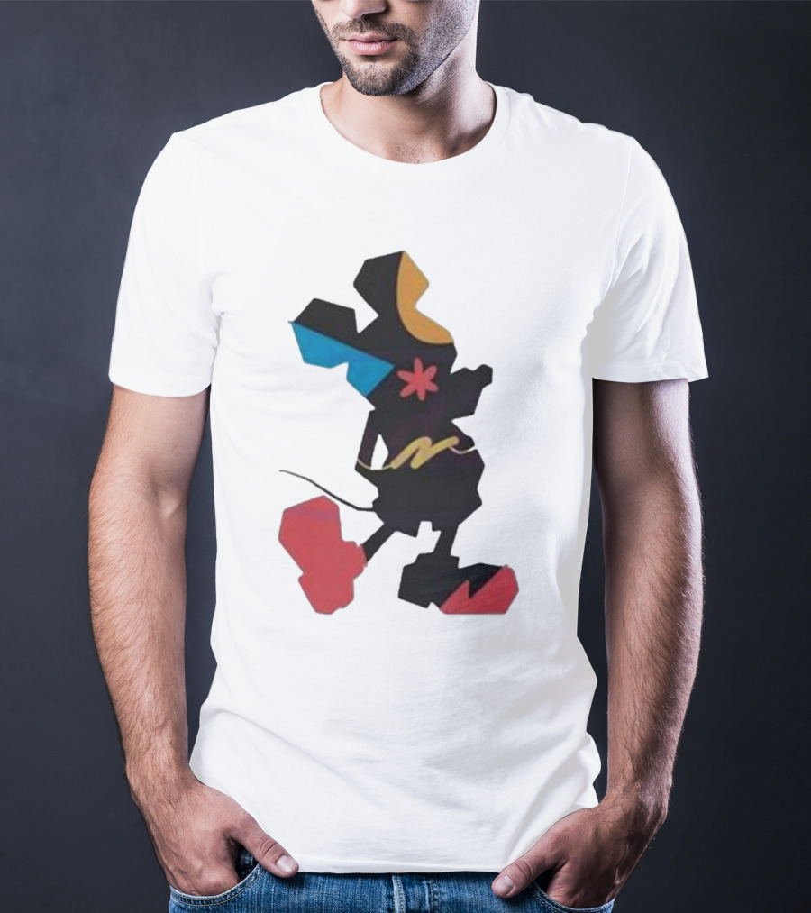 Disney World Funny Mickey Stands Abstract Colorful T-Shirt