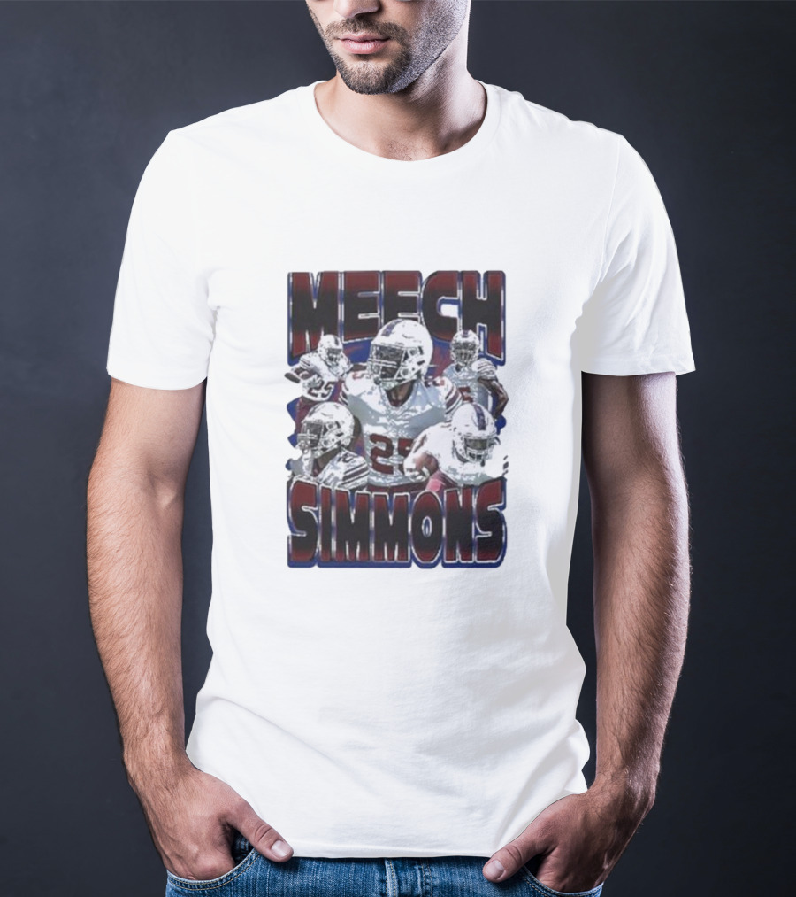 Meech Simmons Number 25 Football Player Sports Collage T-Shirt