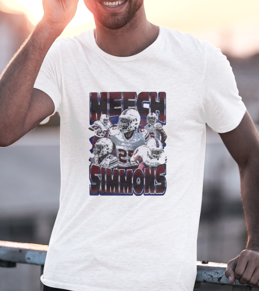 Meech Simmons Number 25 Football Player Sports Collage T-Shirt