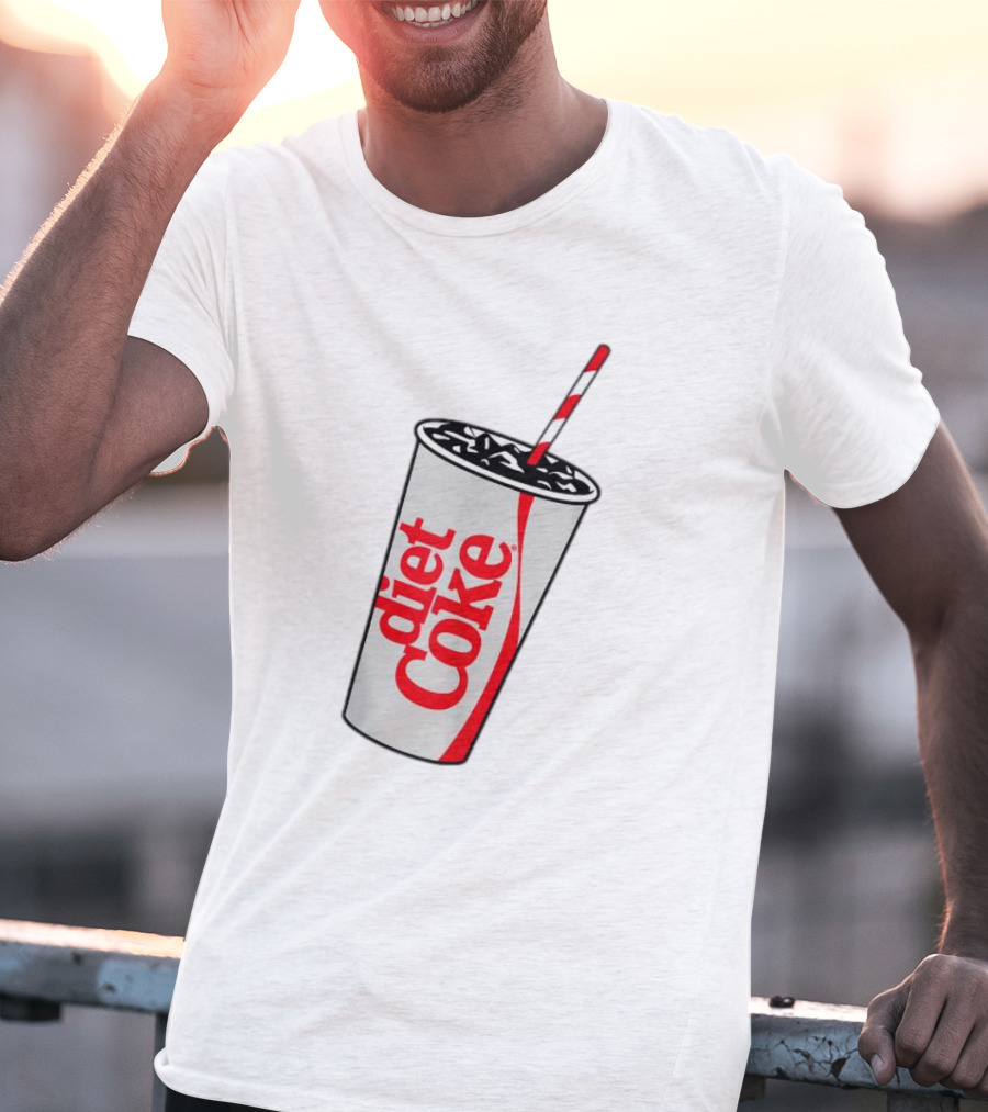 Coca-Cola Diet Coke Cup With Straw Heart Bubbles T-Shirt
