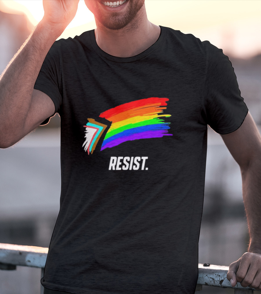 Resist Pride Equality Florida Rainbow Brushstroke T-Shirt