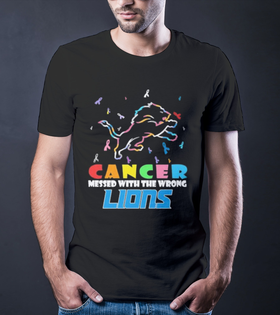 Cancer Messed With The Wrong Lions Detroit T-Shirt