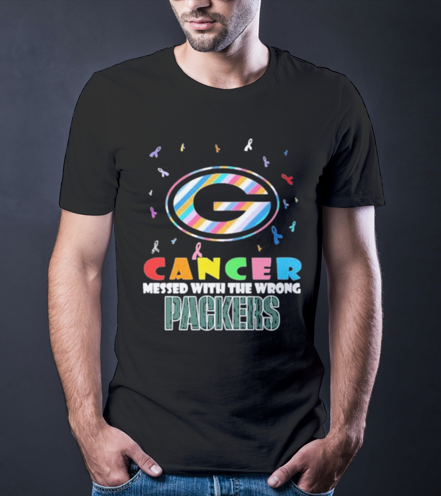 Cancer Messed With The Wrong Packers Colorful Awareness T-Shirt
