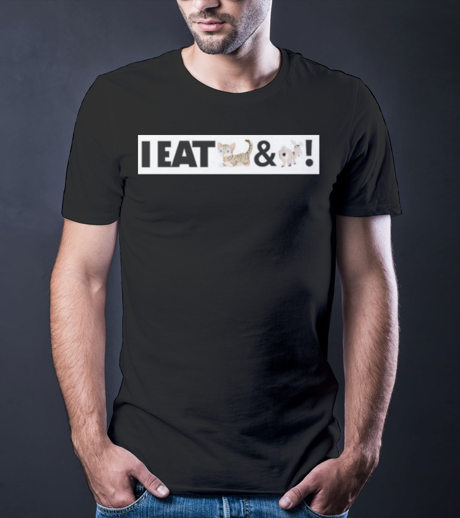 I Eat Cat And Donkey Cartoon Animals T-Shirt
