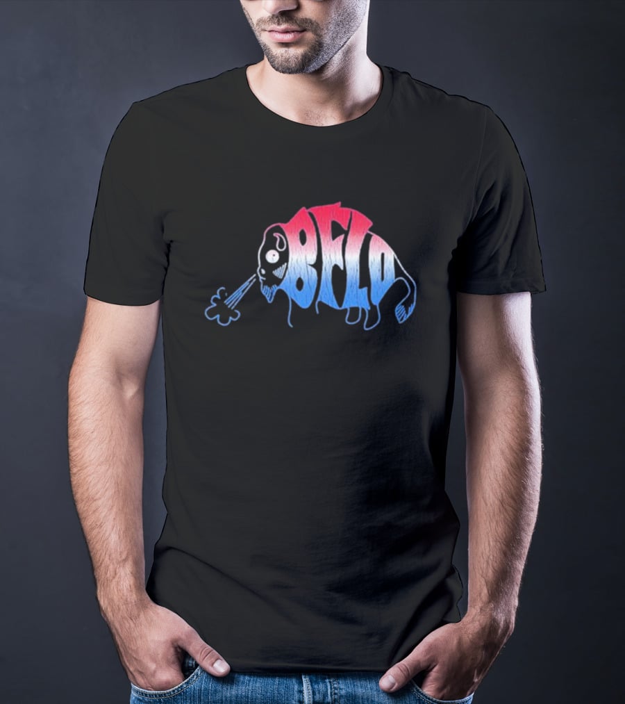Bflo Buffalo Graphic Red Blue Gradient Buffalo T-Shirt