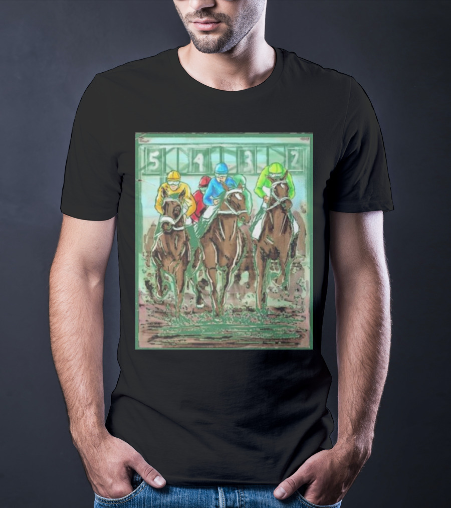 Horse Races Numbered Jockeys Competition T-Shirt