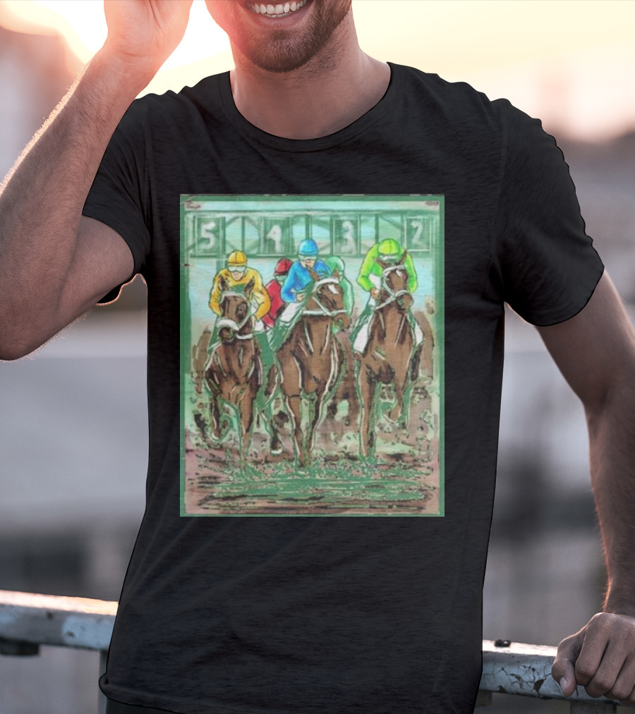 Horse Races Numbered Jockeys Competition T-Shirt