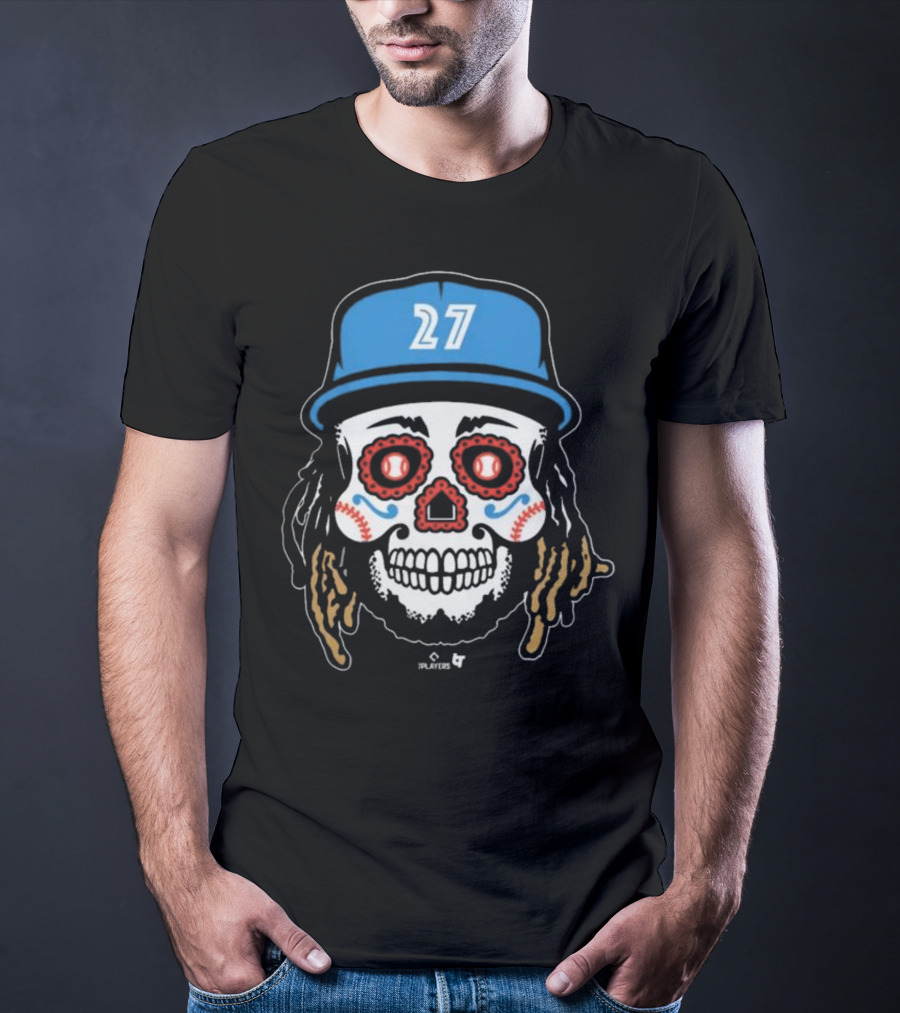 Toronto Blue Jays #27 Vladimir Guerrero Jr Sugar Skull MLBPA T-Shirt