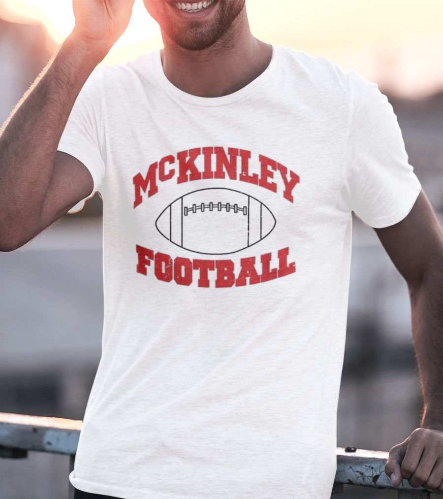Mckinley Football Team Vintage Red Text Football T-Shirt