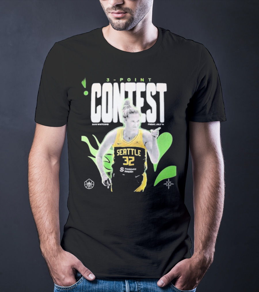 SamI Whitcomb Seattle 32 3-Point Contest Friday July 14 WNBA T-Shirt