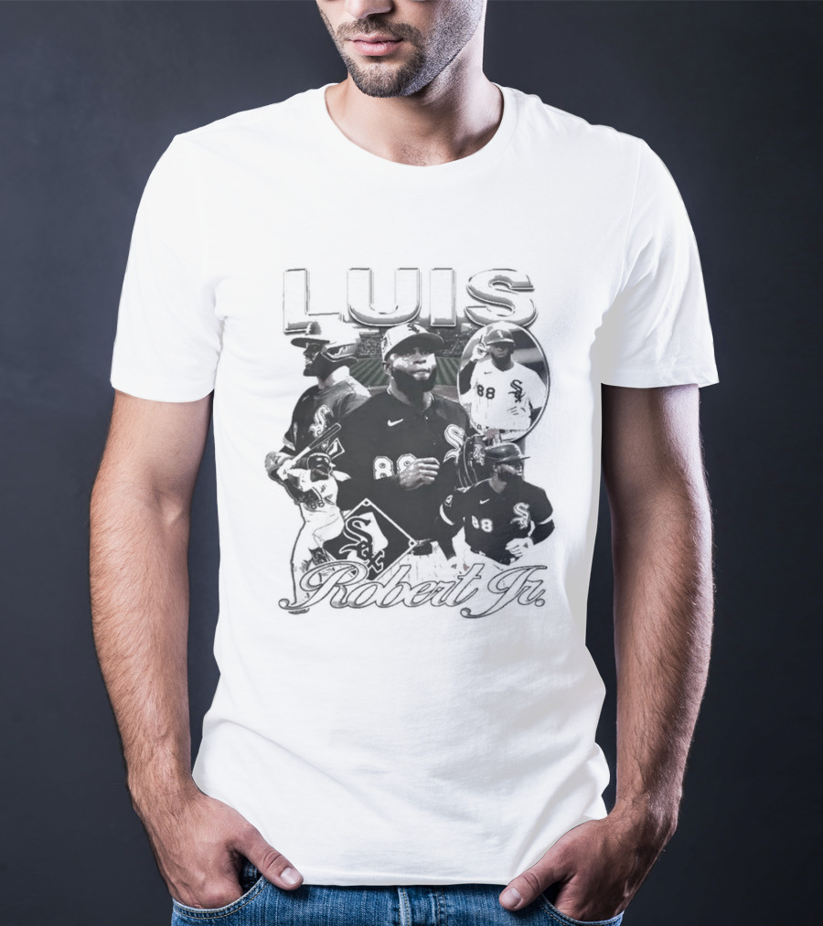 Luis Robert Jr. Chicago White Sox Baseball Multi-Image Collage T-Shirt