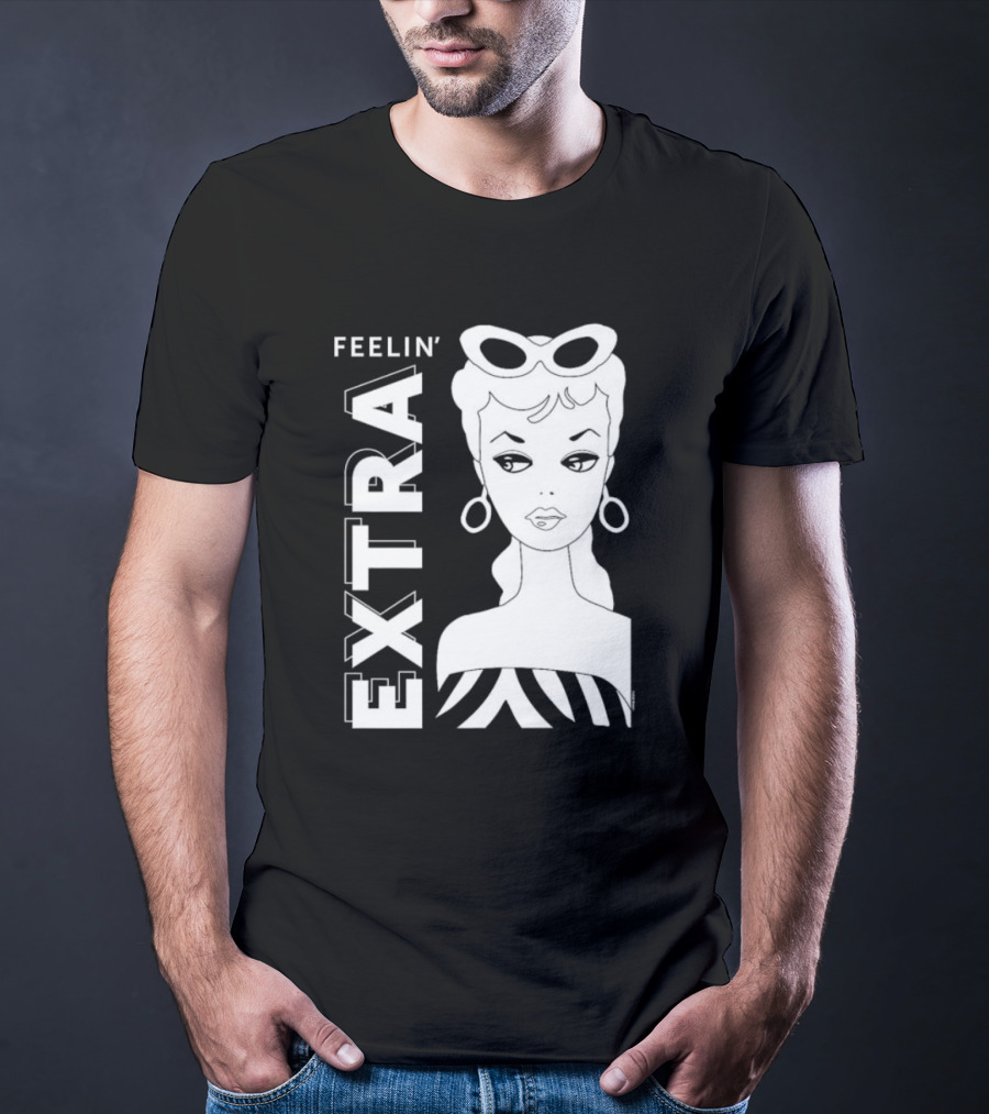 Feelin' Extra Barbie Retro Style Sunglasses And Hoop Earrings T-Shirt