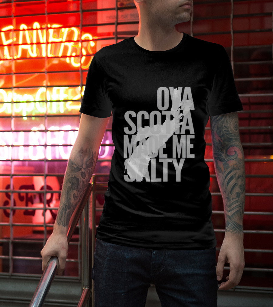 Nova Scotia Made Me Salty Ova Coast Map T-Shirt