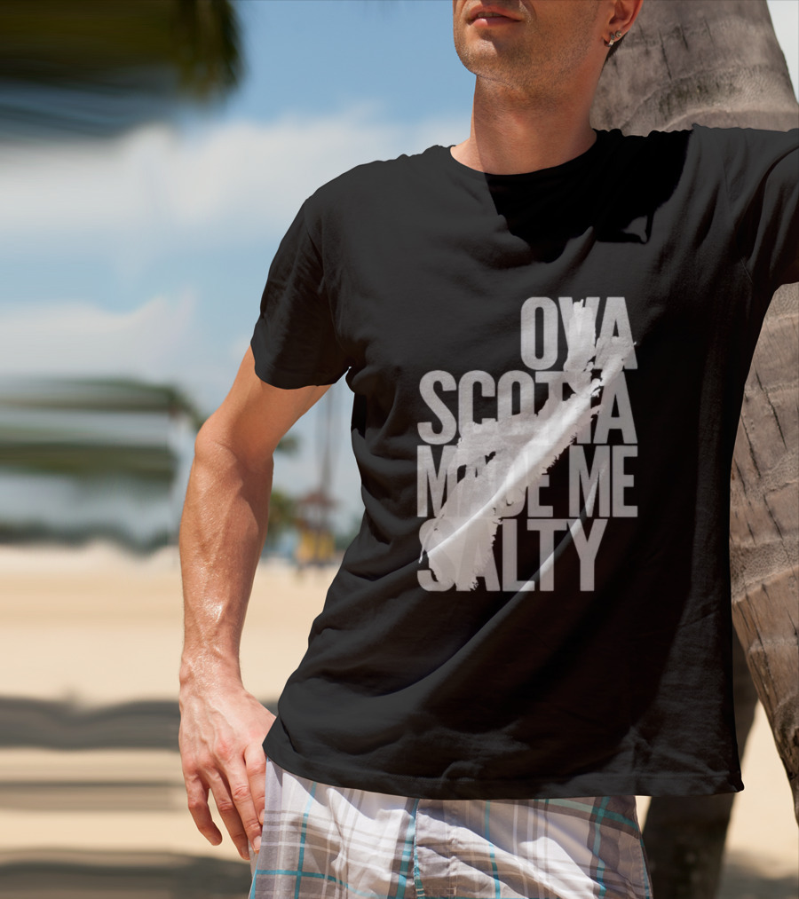 Nova Scotia Made Me Salty Ova Coast Map T-Shirt
