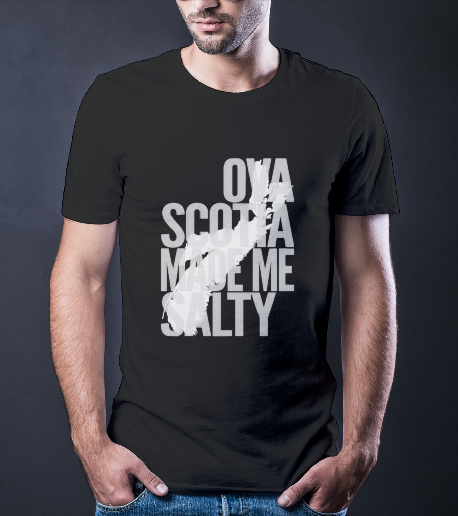 Nova Scotia Made Me Salty Ova Coast Map T-Shirt