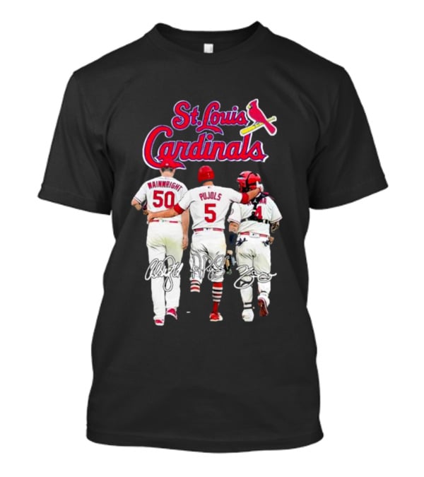 St Louis Cardinals Wainwright Pujols Molina Signatures T-Shirt