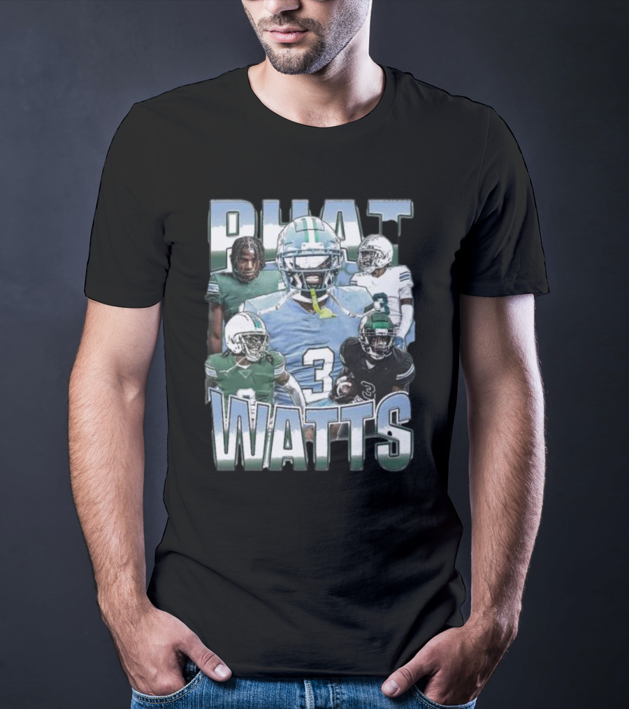 Phat Watts Tulane Green Wave Football Player Collage T-Shirt