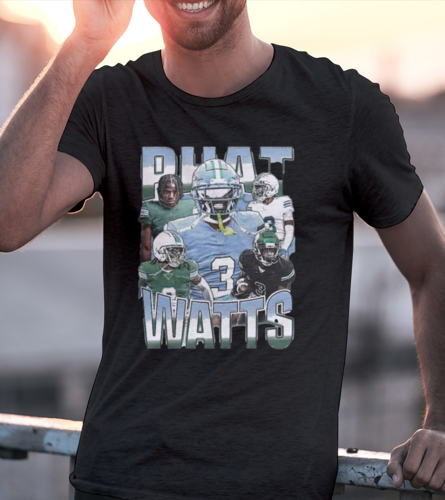 Phat Watts Tulane Green Wave Football Player Collage T-Shirt