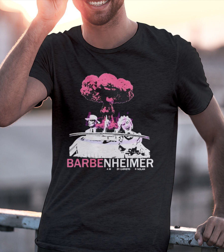 Vintage Barbenheimer A Movie By Christopher Nolan Comeon Baby Let’s Go Party T-Shirt