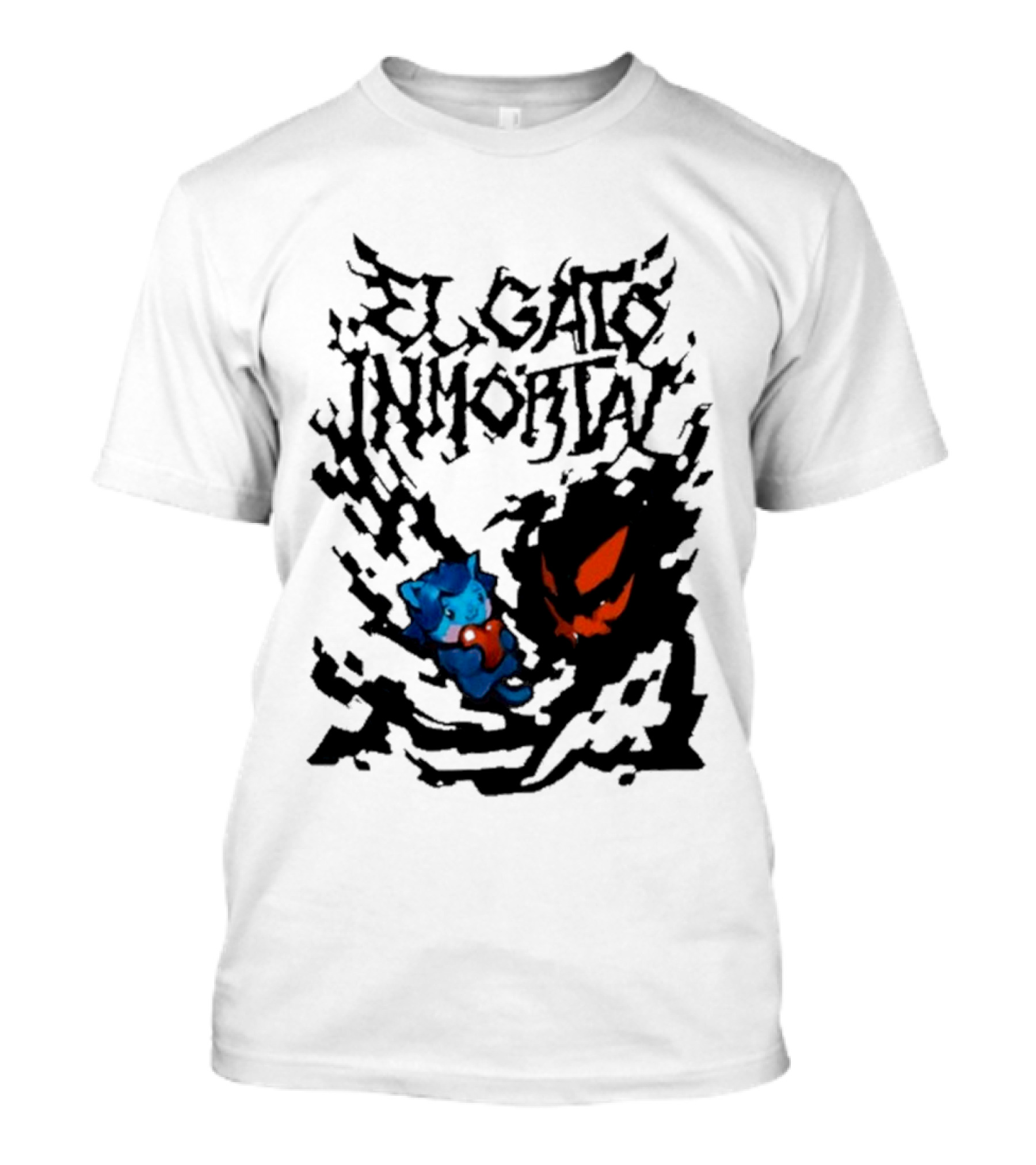 El Gato Inmortal Spooky Halloween Cat Pumpkin Shadow T-Shirt