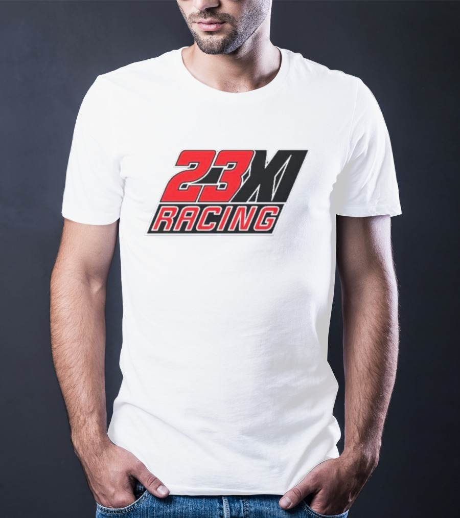 23XI Racing Checkered Flag Heather Charcoal 1-Spot T-Shirt