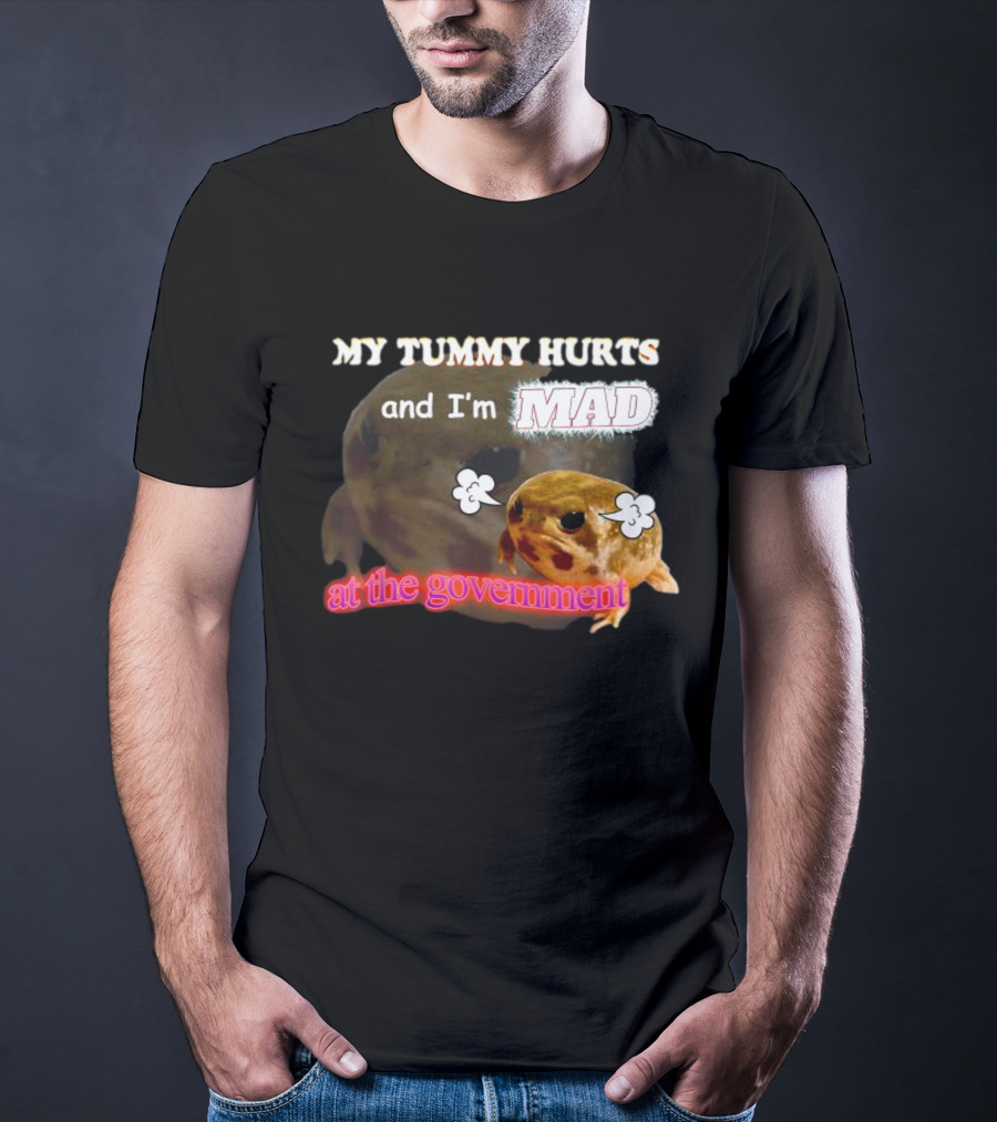 My Tummy Hurts And I'm MAD At The Government Frog Meme T-Shirt