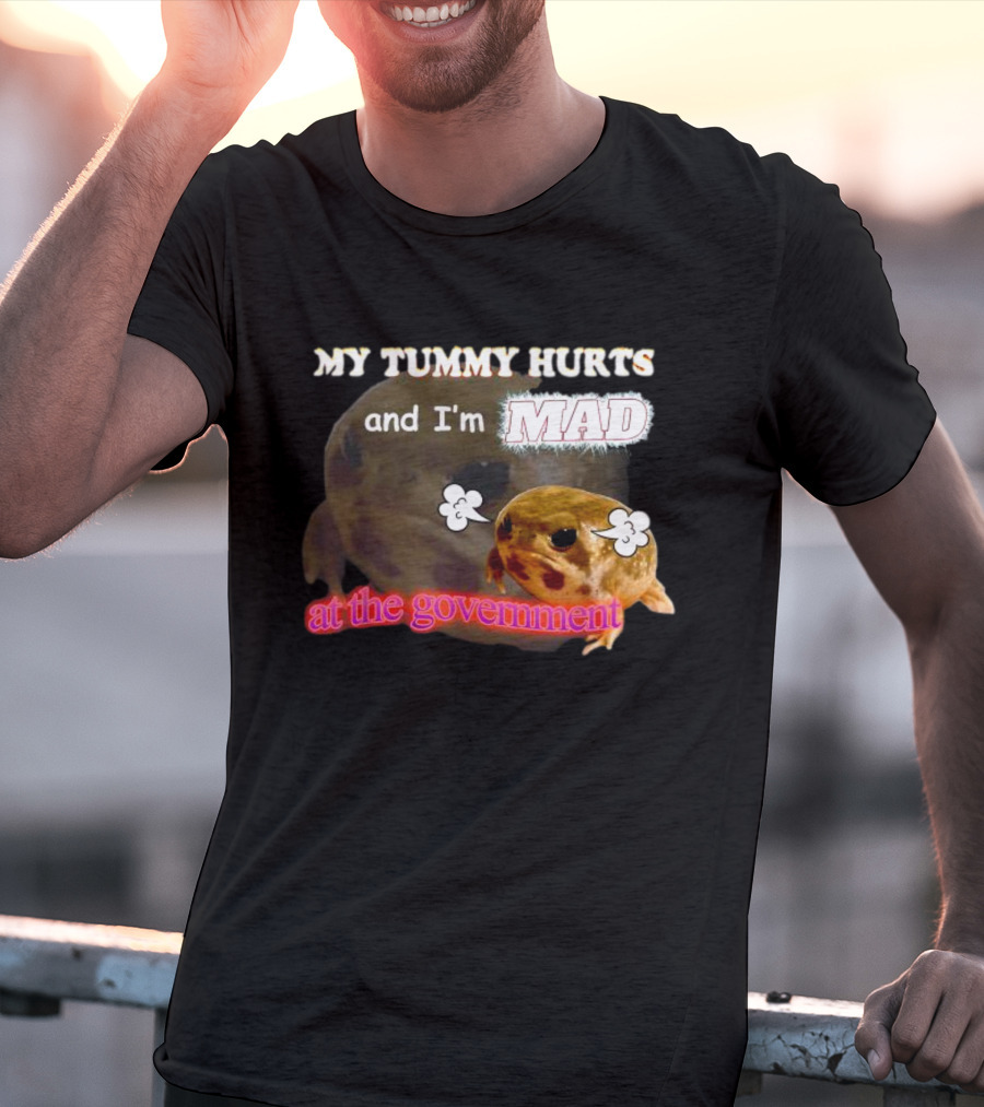 My Tummy Hurts And I'm MAD At The Government Frog Meme T-Shirt