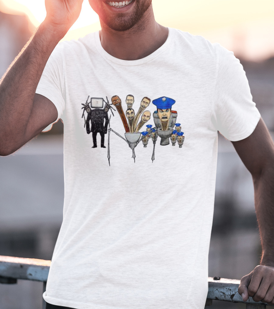 Skibidi Toilet Meme Character Mashup Extravaganza T-Shirt