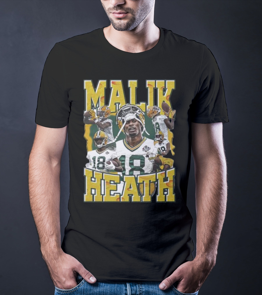 Malik Heath Green Bay Packers Football Player Collage T-Shirt