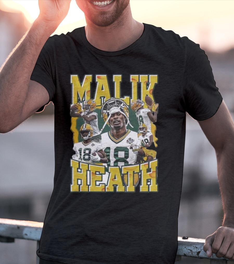 Malik Heath Green Bay Packers Football Player Collage T-Shirt