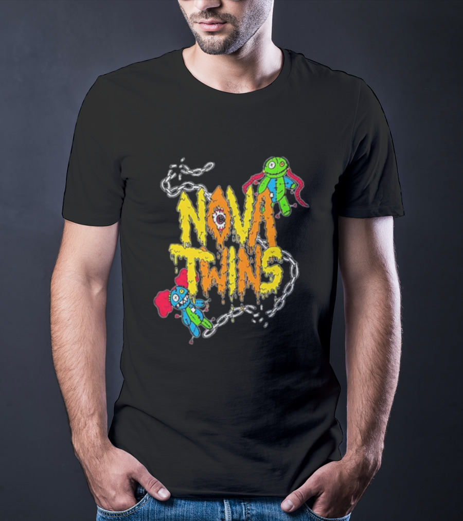 Nova Twins Voodoo Dolls With Chains And Colorful Characters T-Shirt