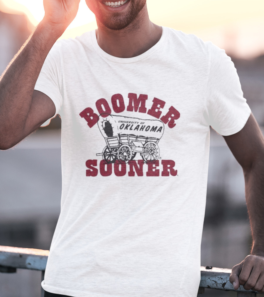 Boomer Sooner University Of Oklahoma Wagon Design Ash T-Shirt
