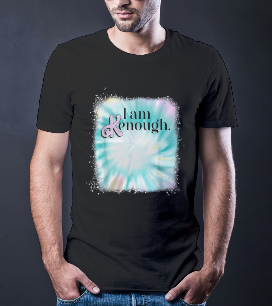 Pinky Ken I Am Ken Enough Tie-Dye Spiral Text T-Shirt