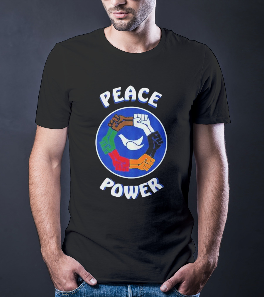 Peace Power Unity Fists Circle Dove Chocolate Skateboards T-Shirt