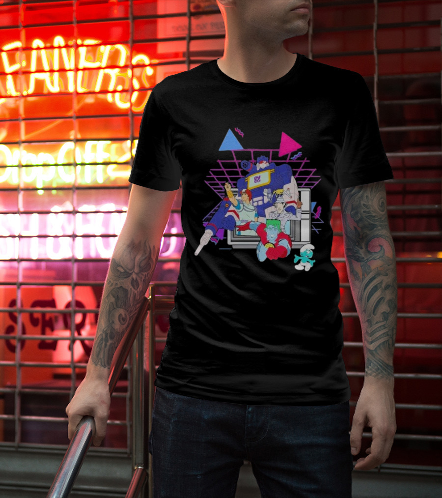 Retro Roll-Call From Iconic 80s Cartoon Heroes And Transforming Robot Adventures T-Shirt