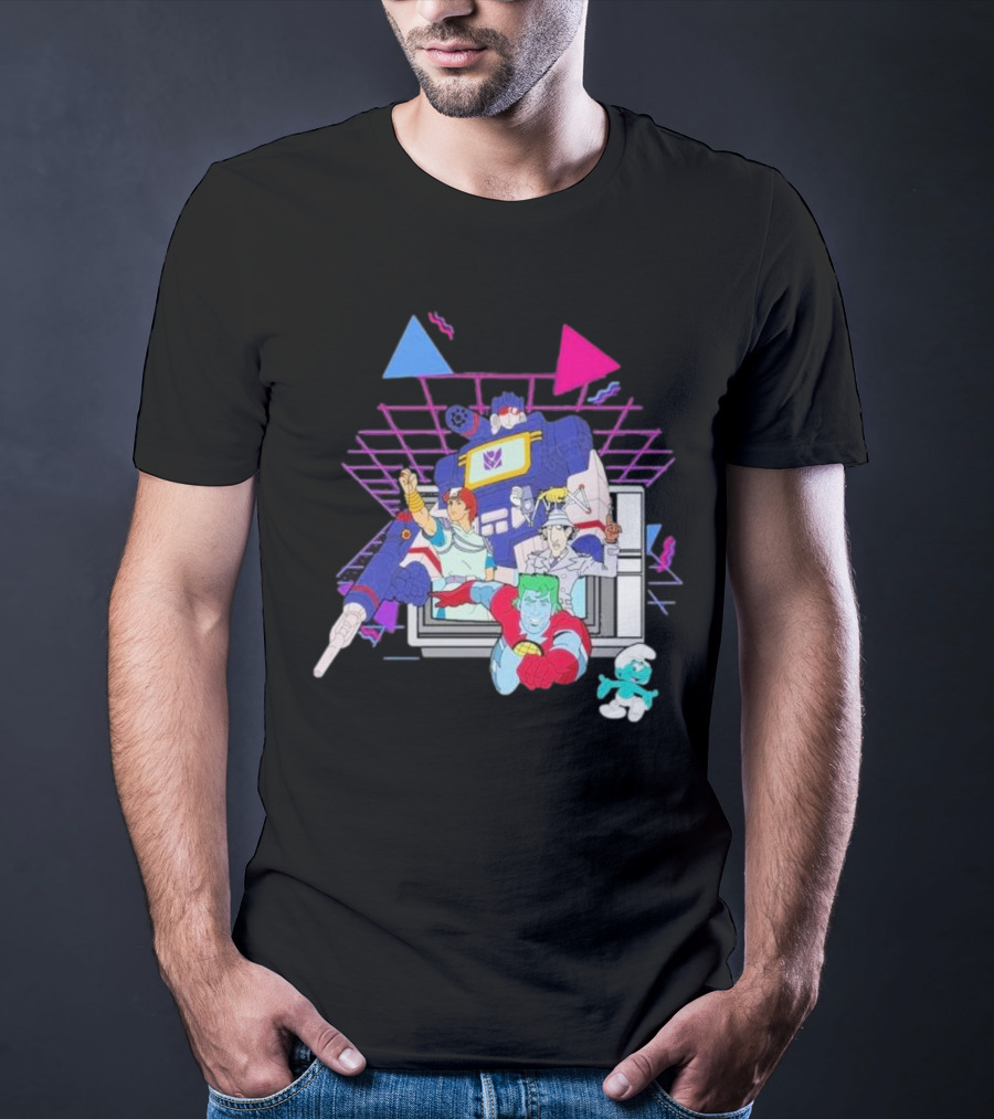 Retro Roll-Call From Iconic 80s Cartoon Heroes And Transforming Robot Adventures T-Shirt