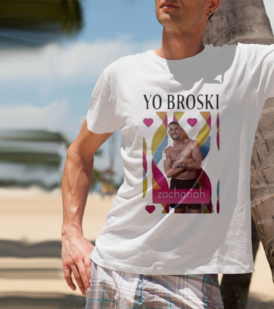 Yo Broski Zachariah Colorful Abstract Hearts T-Shirt